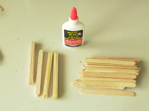 Gluing Popsicle sticks