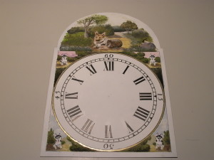 Painted Clock Dial with Dogs
